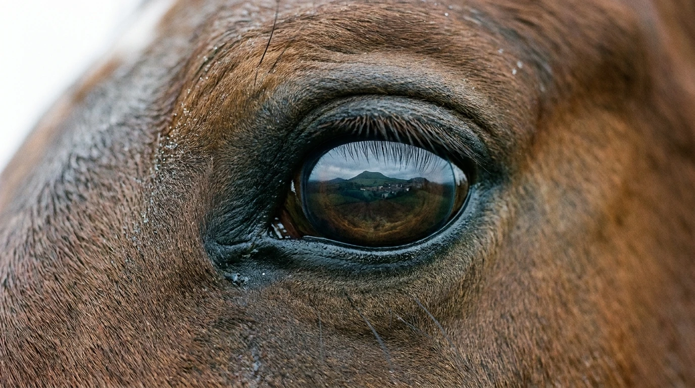 Un regard de cheval au A Cheval Autrement, Châtel-de-Neuvre
