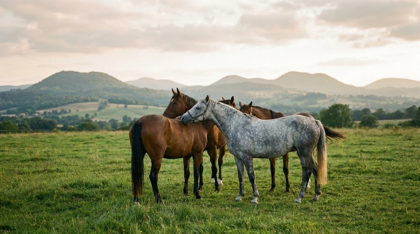 Les chevaux du A Cheval Autrement en liberté, Allier